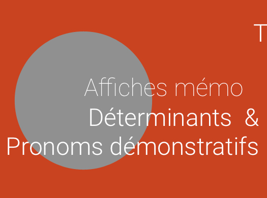 Affiche Mémo : démonstratifs