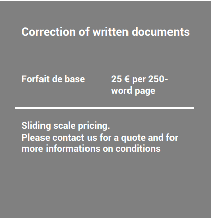 Correction of written documents - French in Paris