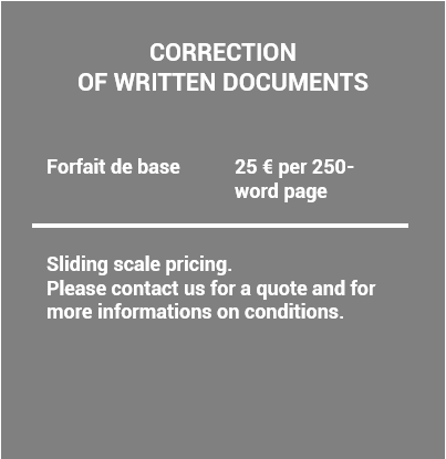 Correction of written documents - French in Paris