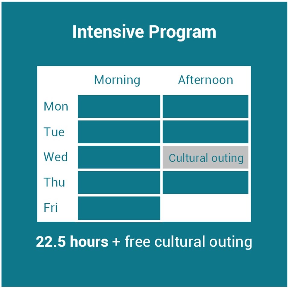 Planning programme intensif de français à Paris