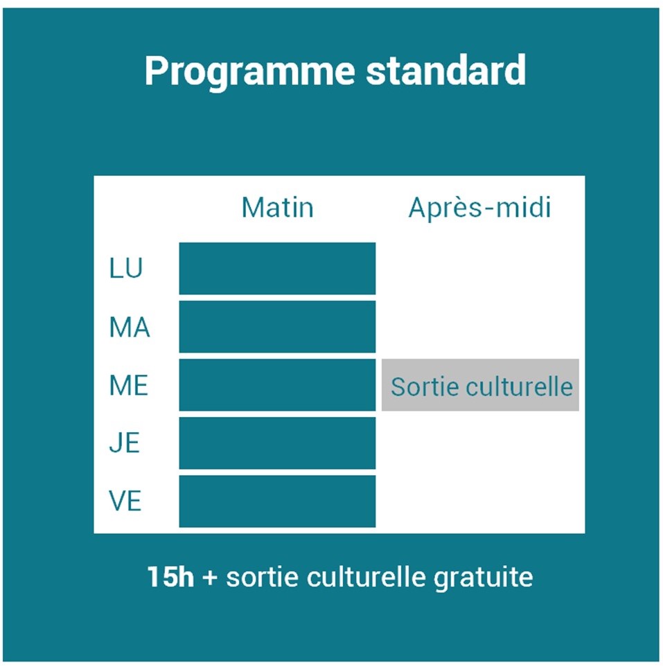 Planning Programme standard de français à Paris