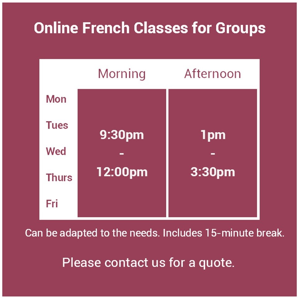 Online French Classes for Groups DELF B1 B2